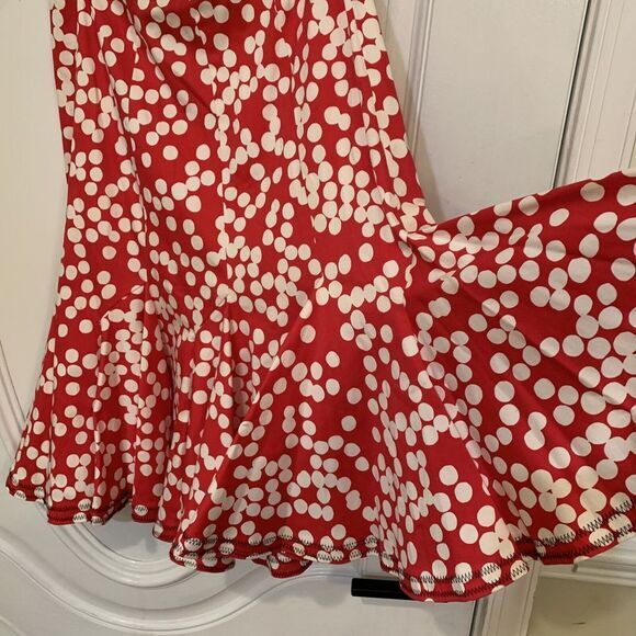 Sara Jane Skirt Womens 0 A Line Wearable Art Artsy Polka Dot Flare Retro Pleated - Picture 2 of 8